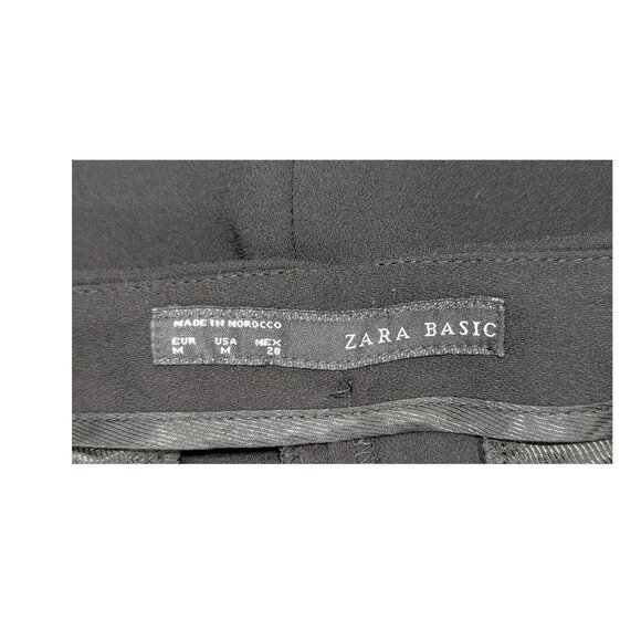 ZARA Basic Black Tailored Overalls Bib Style Adjustable Straps Size M EUC - Picture 4 of 6